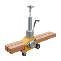 Yellow Wooden Beam Lifting Jack Crank Handle Steel Mechanism png