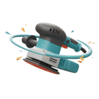 Teal Random Orbital Sander 3D Model Rotating Vivid Design png