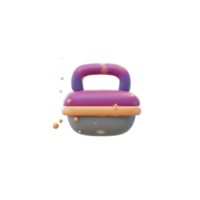 Purple Orange Kettlebell 3D Render Soft Style Minimal Background png