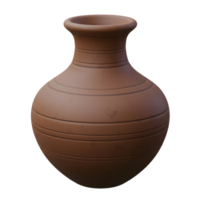 Terracotta Vase Rustic Design Brown Clay Pottery Container png