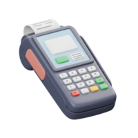 Modern Payment Terminal Device Colorful Buttons Digital Screen png