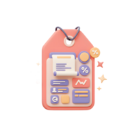 Pink 3D Tag UI Data Analytics Report Design png