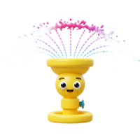 Sprinkler Spraying Colorful Water with a Smiling Face Design png