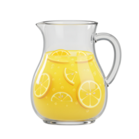 Refreshing Lemonade in Glass Pitcher with Floating Lemon Slices png