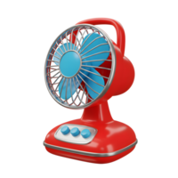 Red Table Fan Cooling Appliance on White Background Studio Shot png