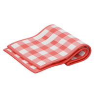 Folded Gingham Fabric Napkin with Red and White Checkered Pattern png