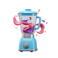 Blending Colorful Liquid inside Kitchen Blender Appliance for Smoothie Making png