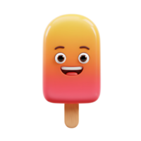 Cheerful Ice Pop with Gradient Color and Funny Smiling Face png