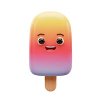 Smiling Ice Cream Pop with Colorful Gradient and Happy Expression png