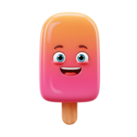 Cartoon Ice Cream Character with Smiling Face against White Background png