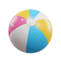 Colorful Beach Ball Floating on White Background For Summer Fun png