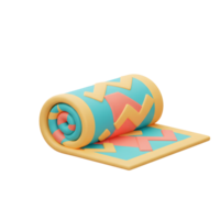 Rolled Colorful Mat with Geometric Design on a White Background png