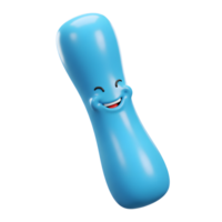 Smiling Blue Character Floating Against White Background with Happy Expression png