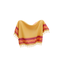 Floating Decorative Fabric with Pattern and Fringe on White Background png