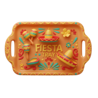 Festive Party Tray with Colorful Elements and Celebration Theme png