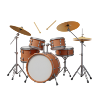 Isolated Drum Set with Sticks Ready for Music Performance Illustration png