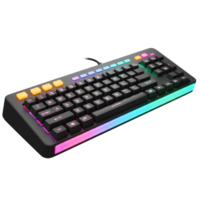 Illuminated Keyboard with Colorful Backlighting for Gaming or Programming Use png