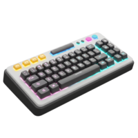 Illuminated Keyboard with Grey Keys and Pastel Lighting Effect Display png