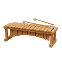 Xylophone Instrument with Mallets Lying on Top Ready for Playing png