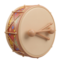 Close-up of a Drum with Sticks and Decorative Colorful Pattern png