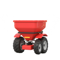 Spreading Fertilizer with Farm Spreader Distributing Colorful Granules on White png