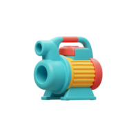 Operating Water Pump with Flowing Liquids in a Colorful 3D Render png