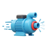 Water Pump Illustration Conveying Fluid with Speed and Splashing Effect png