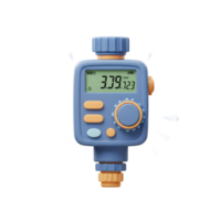 Automated Water Timer Device with Digital Display and Water Droplets png