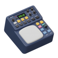 Audio Mixing Console with Knobs Buttons and Display for Music png