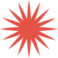 red comic star geometric shape png