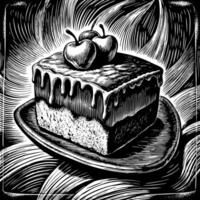 A cake with two apples on top of it vector