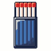 Retro Pixel Art Matches in Box Nostalgic 8 Bit Fiery Design vector