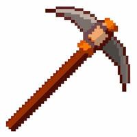 Pixel Art Pickaxe Illustration for Retro Game Design vector