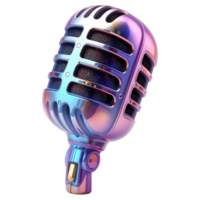 Vibrant 3D Glossy Microphone with Smooth Curves on Transparent Background png
