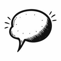 Hand Drawn Speech Bubble on White Background for Communication and Dialogue vector