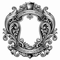 Intricate Ornate Frame with Vintage Floral Patterns for Elegant Design Projects vector