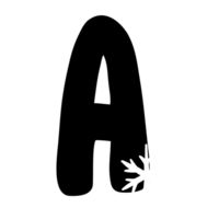a black and white snowflake letter a on a transparent background png