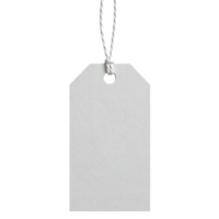 White Blank Price Tag with String on Transparent Background png