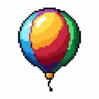 Colorful Pixel Art Balloon with Bright Multicolored Design on White Background vector