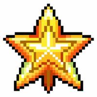 Pixel Art Yellow Star Icon Retro Gaming 8 Bit Style Graphics vector