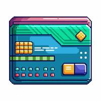 Retro Pixel Art Graphic Card Nostalgic Tech Illustration vector