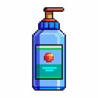 Pixel Art Soap Dispenser Retro Cleanliness in Vibrant 8 Bit Style vector