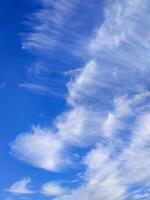 Cirrus clouds creating a stunning wallpaper background in deep blue sky pruhonice photo