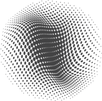Dotted circle shape. Abstract halftone gradient element. Geometric circular wavy spotted circle. png