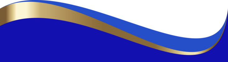 Header shape design. Website border section. Abstract curved bottom with golden element. Separator blue wavy frames for webpage. Simple headlines for site and interface png