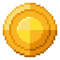 Pixel Art Gold Coin Icon Retro Game Currency Graphic Design vector