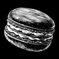 A close up of a sandwich with a bun on top vector