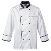 Elegant white chef jacket on transparent background png