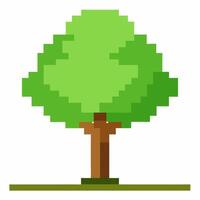 Pixel Art Tree Simple and Minimalistic Green Tree Illustration vector