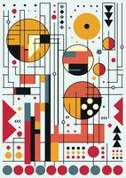 Creative Bauhaus Mosaic Pattern with Modern Flat Design Elements Colorful Abstract Illustration for Art Prints and Promotions vector